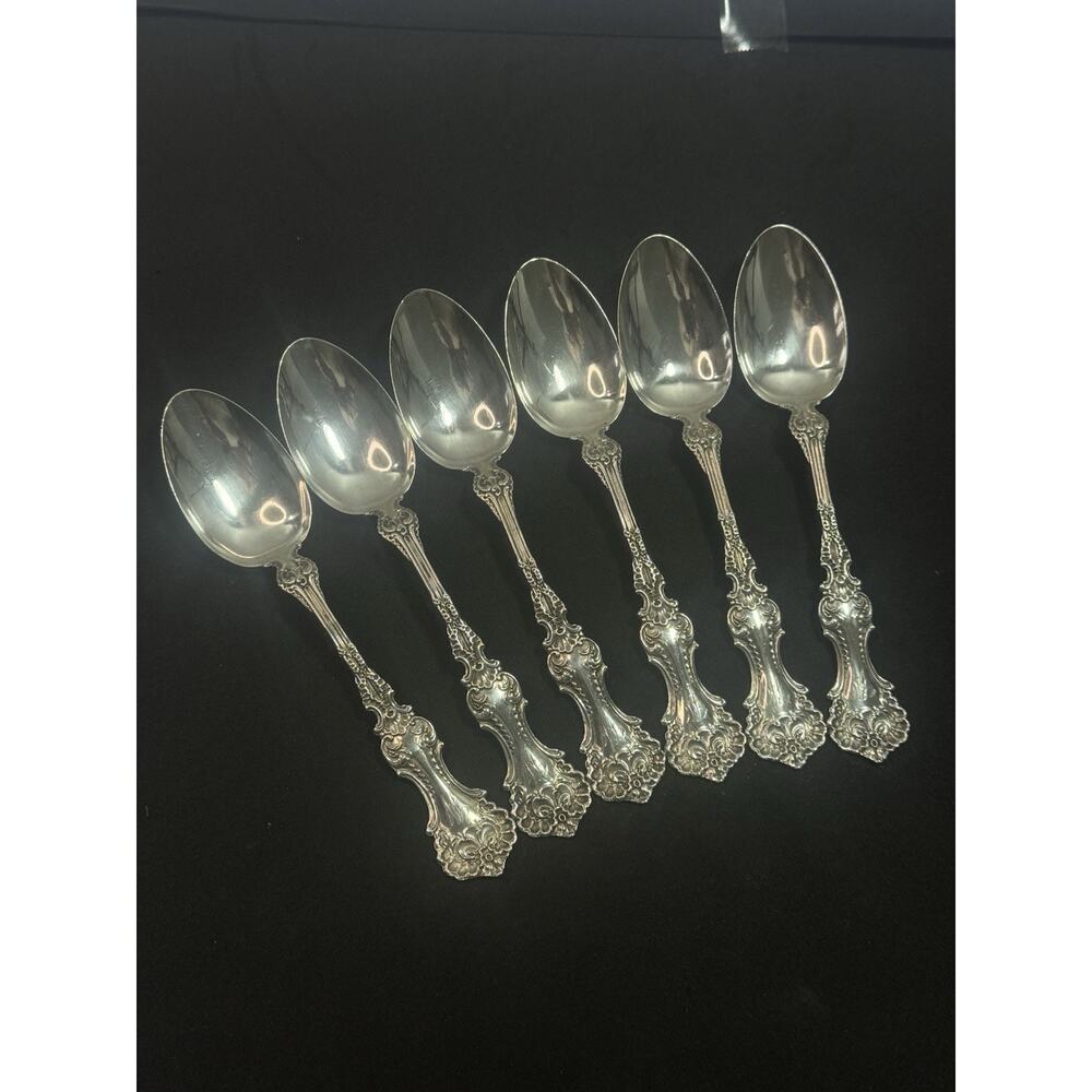 Sterling Silver Whiting Pompodour Teaspoons Set Of 6